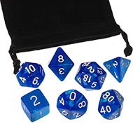 Набор кубиков STUFF PRO для ролевых игр (в мешочке). Синие