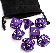 Набор кубиков Stuff-Pro для настольных ролевых игр с мешочком (тёмно-фиолетовый)