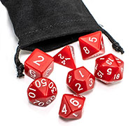 Набор кубиков STUFF PRO для ролевых игр (в мешочке). Красные